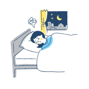 不眠の女性イラスト